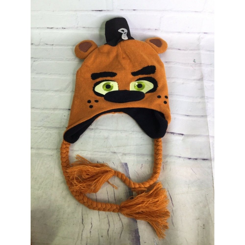 Five Nights at Freddy's Freddy Face Knit Laplander Beanie Hat Cap Adult OSFM